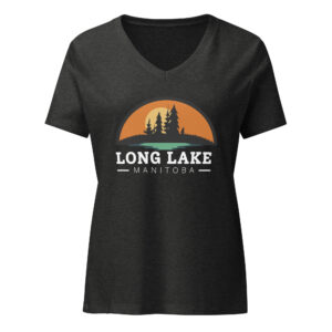 Women’s relaxed v-neck t-shirt - White Text